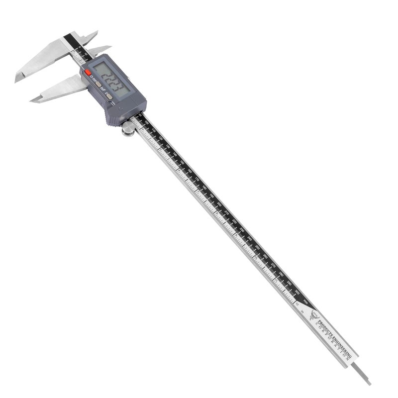 PEC TOOLS 12" / 300mm Digital Caliper, IP54 Electronic Caliper, ±0.03mm/0.00015" Accuracy, Carbide-Tipped Faces, DIN 862 Certified Tool for OD/ID/Step/Depth Measuring - Image 1